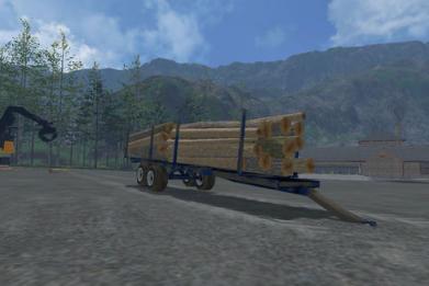 模拟农场15自动加载卸载木材的拖车-Log Trailer with Autoload MOD